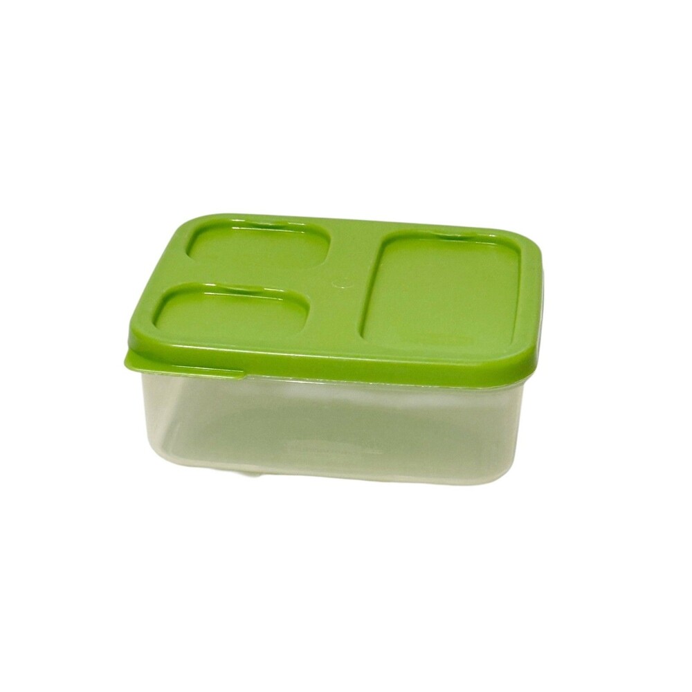 Rubbermaid LunchBlox Sandwich Container 2.6c Easy Store Lid Snaps on Bottom Grn